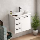 Ver imagem 1 de Gabinete Para Banheiro Em Aço 3 Gavetas Ameixa