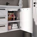 Ver imagem 5 de Gabinete para Banheiro em Aço 3 Gavetas Ameixa Branco