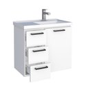 Ver imagem 4 de Gabinete para Banheiro em Aço 3 Gavetas Ameixa Branco