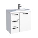 Ver imagem 2 de Gabinete para Banheiro em Aço 3 Gavetas Ameixa Branco