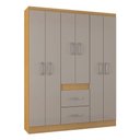 Ver imagem 3 de Cômoda 867 4 Gavetas com Guarda Roupa Casal Milão 6 Portas Damasco Off White - Poquema