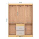 Ver imagem 5 de Cômoda 867 4 Gavetas com Guarda Roupa Casal Milão 6 Portas Damasco Off White - Poquema