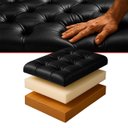 Ver imagem 5 de Recamier Baú Dubai Corino Preto Casal 1,30m Estofado Base Madeira