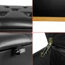 Ver imagem 7 de Recamier Baú Dubai Corino Preto Casal 1,30m Estofado Base Madeira
