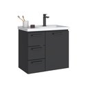 Ver imagem 2 de Gabinete para Banheiro em Aço 3 Gavetas Ameixa Preto