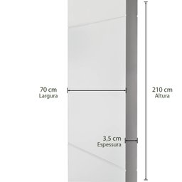 Folha de Porta Madeira Laqueada 210x70cm Frisada Casablanca Branco - 4 Folha de Porta Madeira Laqueada 210x70cm Frisada Casablanca Branco - 4