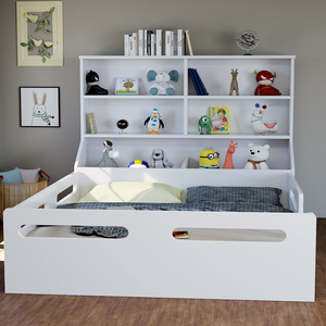 Cama Montessoriana Casal com Estante e Baú