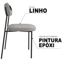 Ver imagem 6 de Kit 4 Cadeiras Estofadas Milli Corano-linho A14 Preto-cinza - Mpozenato