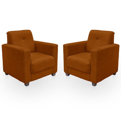 Kit Poltrona Cadeira para Sala Confortável Reforçada Veneza Suede
