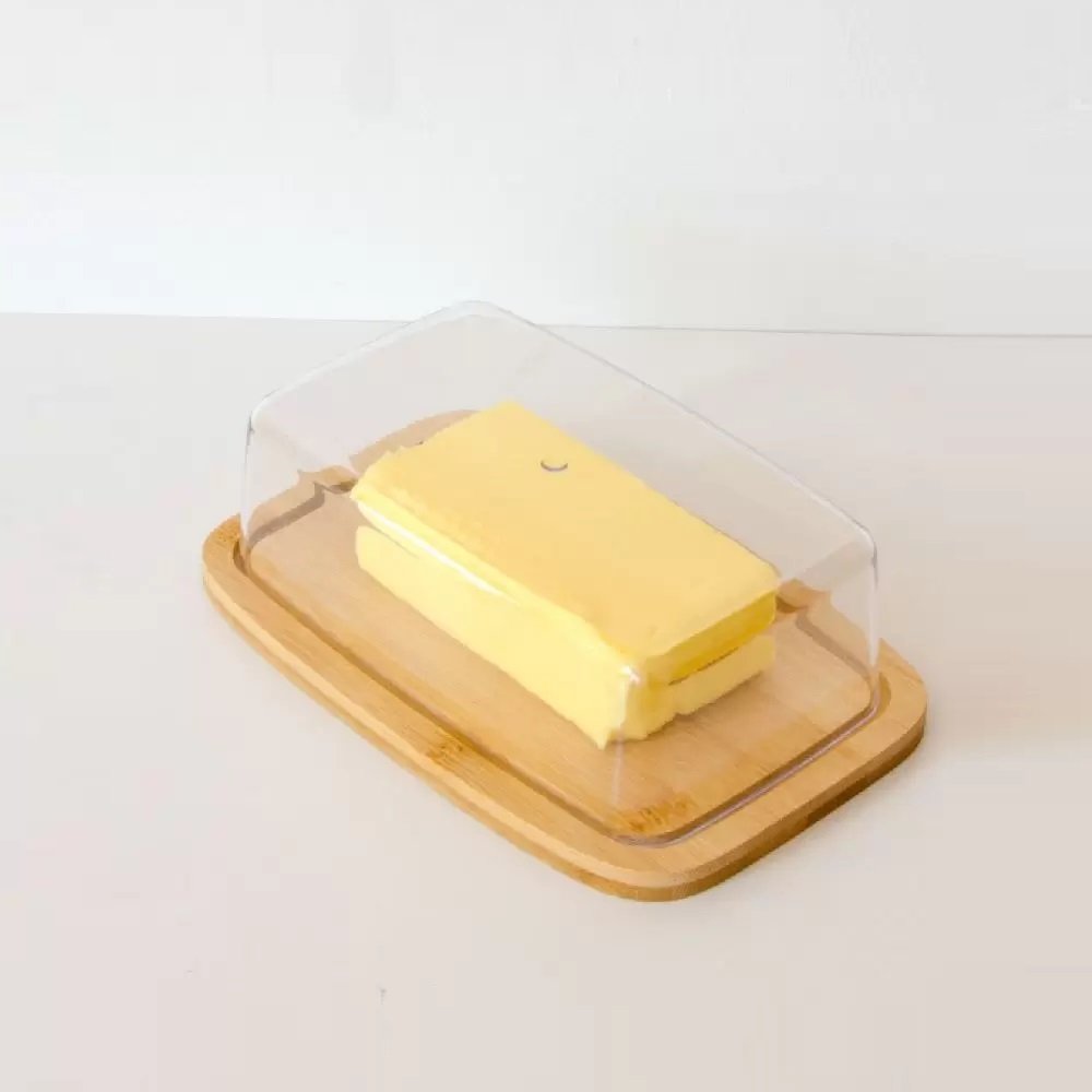 Porta Manteiga em Bambu e Acrílico 19cm Manteigueira Yoi - 2