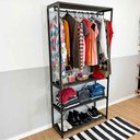 Ver imagem 2 de Arara de Roupas High Style Industrial Ample Tabaco e Preto