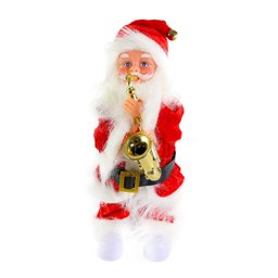 Papai Noel Musical Articulado com Movimento e Saxofone 30cm - 2