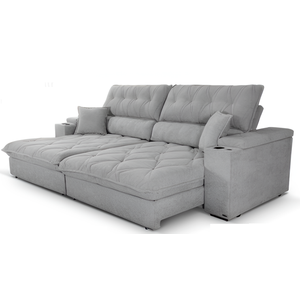 Sofá Retrátil Reclinável 3,10m (bi- Partido) - Tec.platinum (grafite)