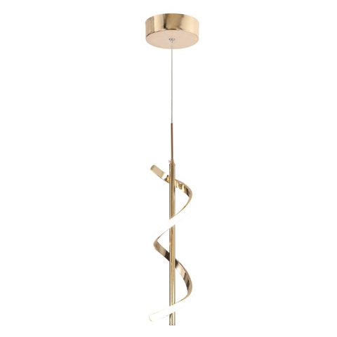 Pendente Espiral Dourado 37cm Led 10w 4000k Bivolt Paris Luz