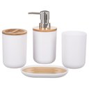 Ver imagem 2 de Kit Banheiro Conjunto Completo Lixeira 6 Peças / Bambú PGB