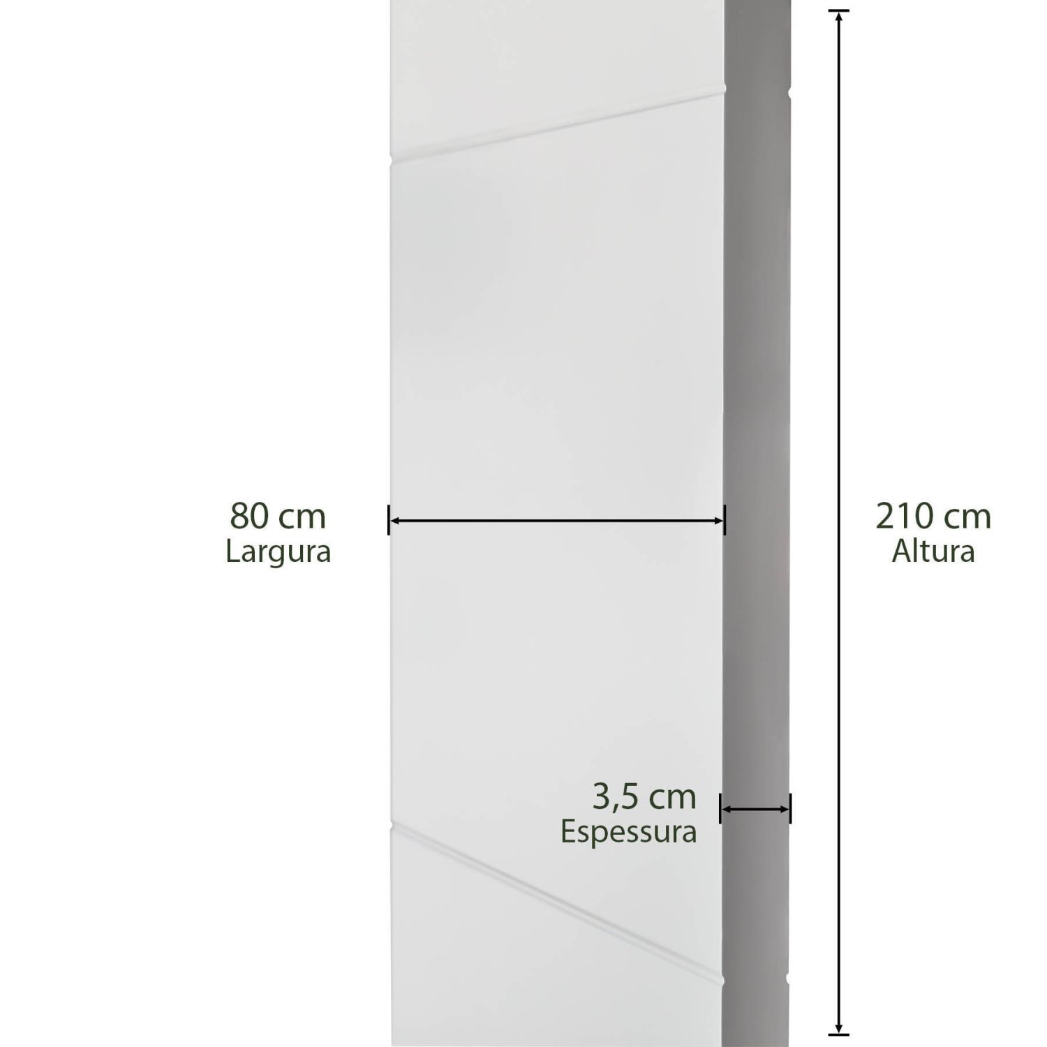 Folha de Porta Frisada 210cmx80cmx3,5cm Casablanca - 4