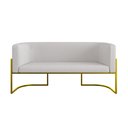 Ver imagem 5 de Kit 2 Poltronas + Sofá 2 Lugares para Recepção Gold Veludo Cor:bege