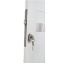 Ver imagem 2 de Porta Pivotante de Alumínio Branco com Puxador e Friso Linha Veneza:Esquerda/ 210 x 100