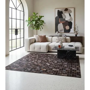 Tapete de Couro Quadriculado 2,00 X 1,50 M Café Escuro