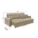 Ver imagem 2 de Sofá Texas 2.30m Retrátil e Reclinável - Bege