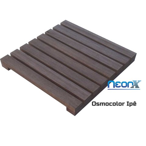 Deck de Madeira Modular 40x40 Cm Neonx com Pintura Neonx:osmocolor Ipê Semi Transpa