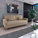 Ver imagem 4 de Sofá Cama Emília 2 Lugares 190cm Veludo Turkey Capuccino Matrix