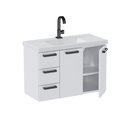 Ver imagem 4 de Gabinete para Banheiro em Aço 3 Gavetas 81cm Damasco Branco