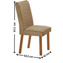 Ver imagem 4 de Conjunto Mesa de Jantar 120cm com 4 Cadeiras Estofadas Multimóveis Crrft-CON045 Madeirado/Off White