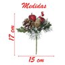 Kit 8 Ramos Maçã Decoração Natal Artificial com Detalhes Branco 17cm - 2