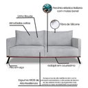 Ver imagem 5 de Sofá Living 2 Lugares 1,80m Atlantis Bouclê Pés de Ferro - Pallazio Cor Cinza