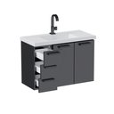 Ver imagem 6 de Gabinete para Banheiro em Aço 3 Gavetas 81cm Damasco Preto