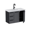 Ver imagem 4 de Gabinete para Banheiro em Aço 3 Gavetas 81cm Damasco Preto