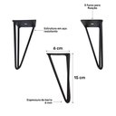 Ver imagem 2 de Kit 03 Pés Hairpin Legs 15cm Aramado de Aço Triplo para Móveis e Estofados - Abmaza