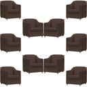 Ver imagem 1 de Kit 10 Poltronas Mila Corino Cores Pé de Plástico Cromado - Marrom Corino