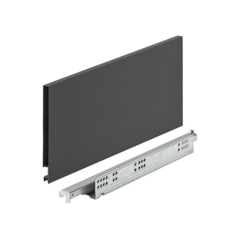 Gaveta Metálica Alta (30kg) 175x500mm Invisa Slim Soft Close Antracito Hafele 01 Conjunto