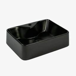 Cuba de Apoio Mármore Sintético Prisma Preto Fosco Móveis Bosi - 4