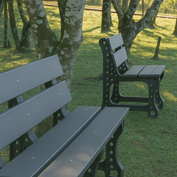 Banco de Jardim Madeira Plástica 0,60 M:cinza Escuro/kit Zincado Branco - 4