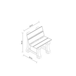 Banco de Jardim Madeira Plástica 0,60 M:cinza Escuro/kit Zincado Branco - 4