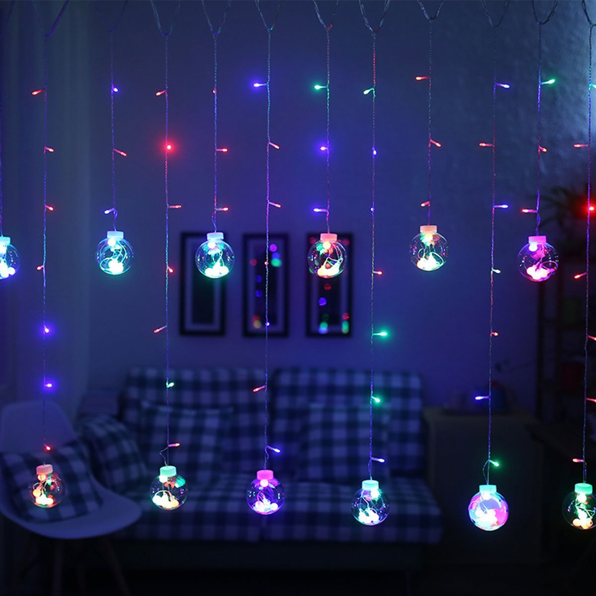 Pisca Pisca Natal 12 Bolas Super Led 3 Metros Controle 8 Modos Iluminaçao Natalino Arvore de Natal D - 14