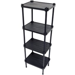 3 Estantes de Plástico Modular Multiuso 4 Prateleiras 1 Torre Preta Montável 52 Kg Qualyplas - 2