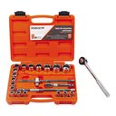 Ver mais imagens de Jogo de Soquetes Estriados Encaixe de 1/2 com 22 Peças 8 À 32mm - Robust 060230