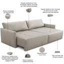 Ver imagem 3 de Sofá Retrátil Reclinável para Sala 4 Lugares 262cm Merano L06 Couro Fendi - Lyam Decor