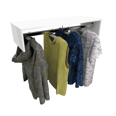 CABIDEIRO ROUPAS, CLOSET ARARA LOJA M31.2020.B MUNDI MOVEIS Preto