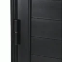 Ver imagem 2 de Porta Lambril Duplo 1 Visor Alumínio Preto com Puxador 60cm - Linha Premium - 210cm - 80cm - Direito