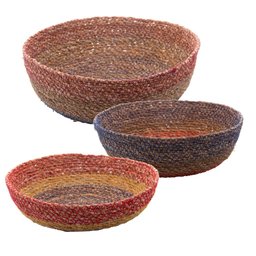 3 Cestas Wolff de Fibra Natural Colorido - 1 3 Cestas Wolff de Fibra Natural Colorido - 1