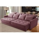 Ver imagem 1 de Sofá Cama Retrátil e Reclinável 2,10m com Molas Cairo Veludo Rosê Mirra Decor