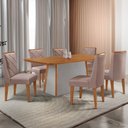 Ver imagem 1 de Mesa de Jantar Diane 180cm Tampo Mdf Laminado com 6 Cadeiras Isadora Moderna Mobília