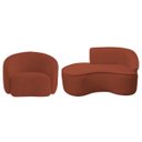 Ver imagem 2 de Kit Divã Recamier Orgânico Marrocos 150cm Lado Esquerdo e 1 Poltronas Amore Bouclé
