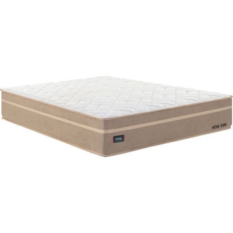 Colchão Casal Molas Ensacadas 138CMX32CMX188CM Nova York Mannes Bege Branco