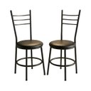 Ver imagem 2 de Kit 2 Cadeiras Estofadas para Mesa Jantar Tubular Estrutura Preta Nina:Preto
